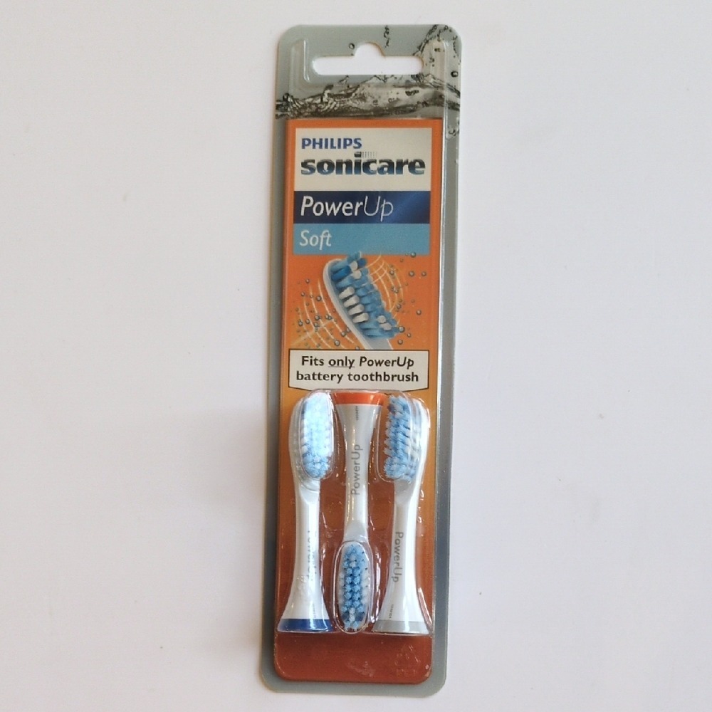 Genuine Philips Sonicare PowerUp Replacement Toothbrush Brush Heads 3 Count Soft